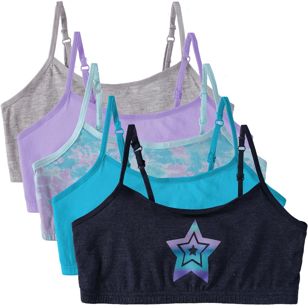 Cyndeelee Girls 7-16 Bralette, 5-Pack