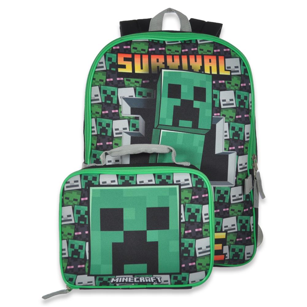 Bioworld Mojang Minecraft Backpack & Lunchbag