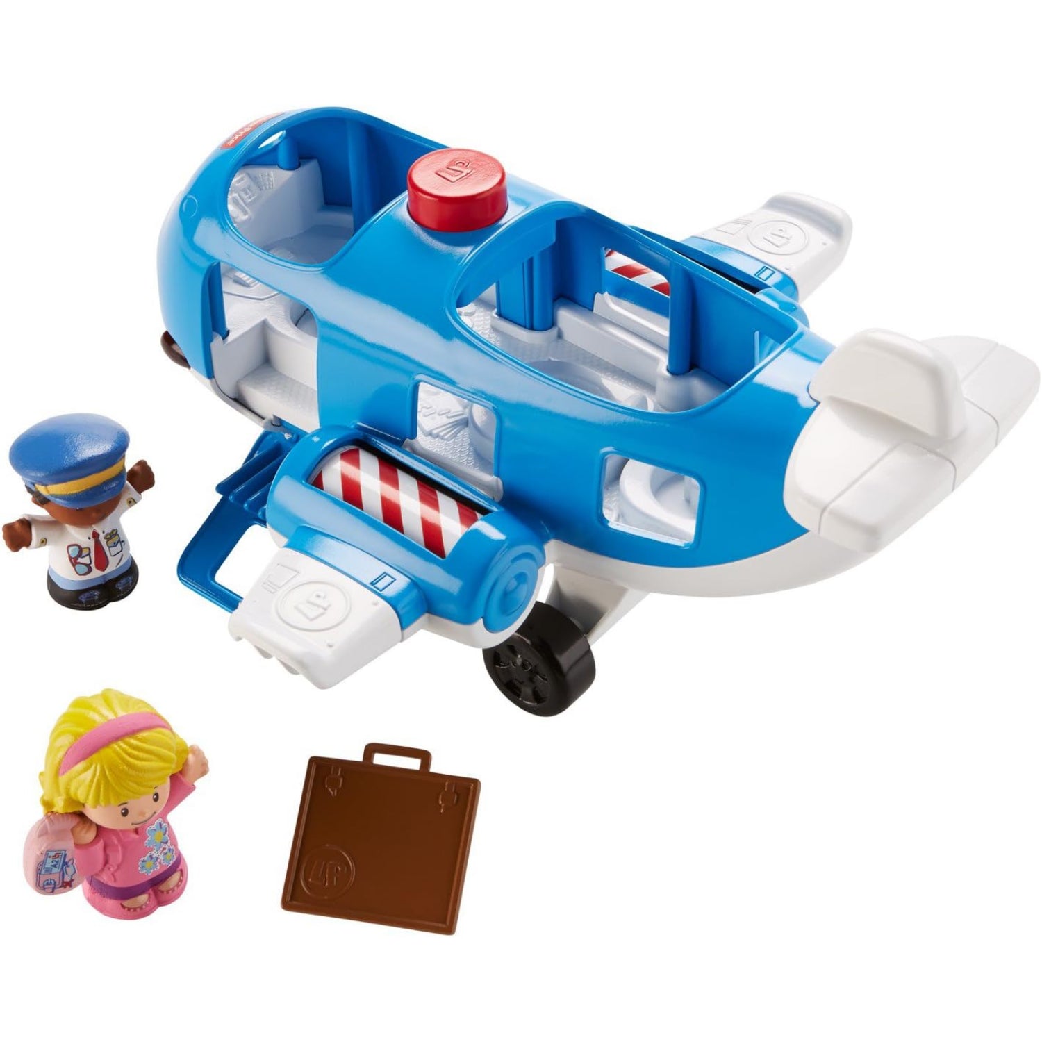 Fisher-Price Little People Airplane Toy with Lights Music and 2 Figures for Toddler Pretend Play