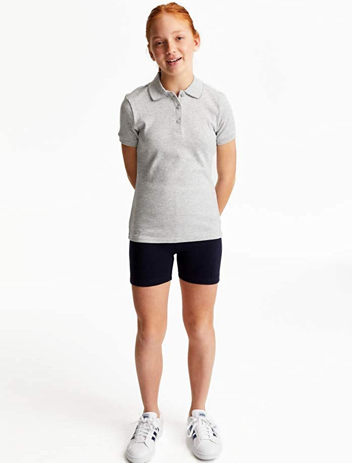 French Toast Girls 7-20 Short Sleeve Interlock Polo with Picot Collar