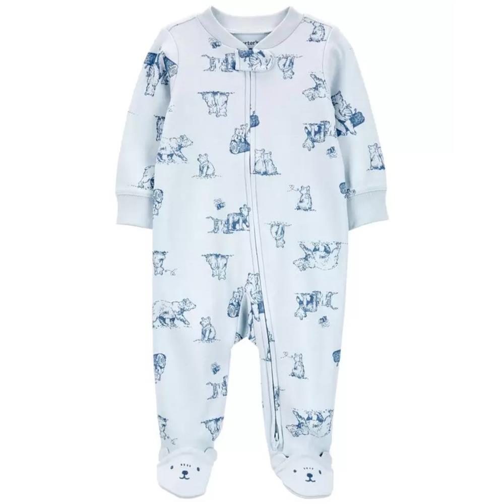 Carters Boys 0-9 Months Bear 2-Way Zip Cotton Sleep & Play