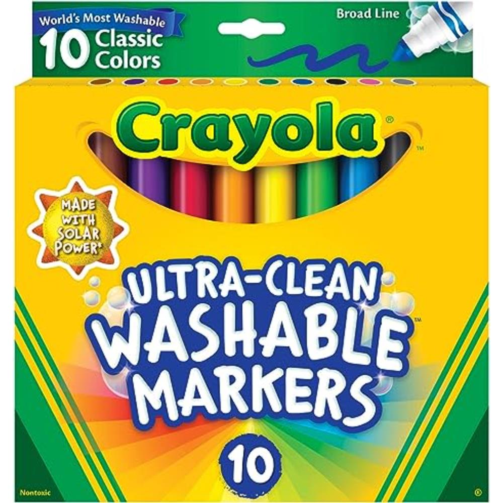 Crayola Broad Line Ultra Clean Washable Markers, 10 Count