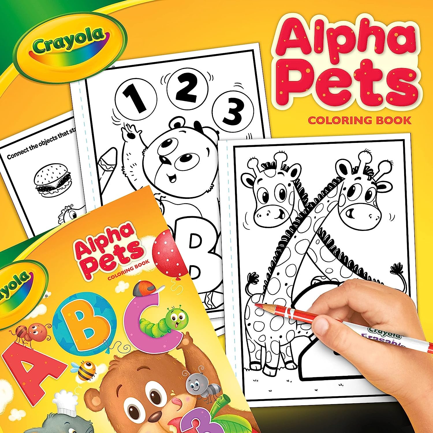 Crayola Alpha Pets Coloring Pages and Stickers, Number & Alphabet Coloring Book