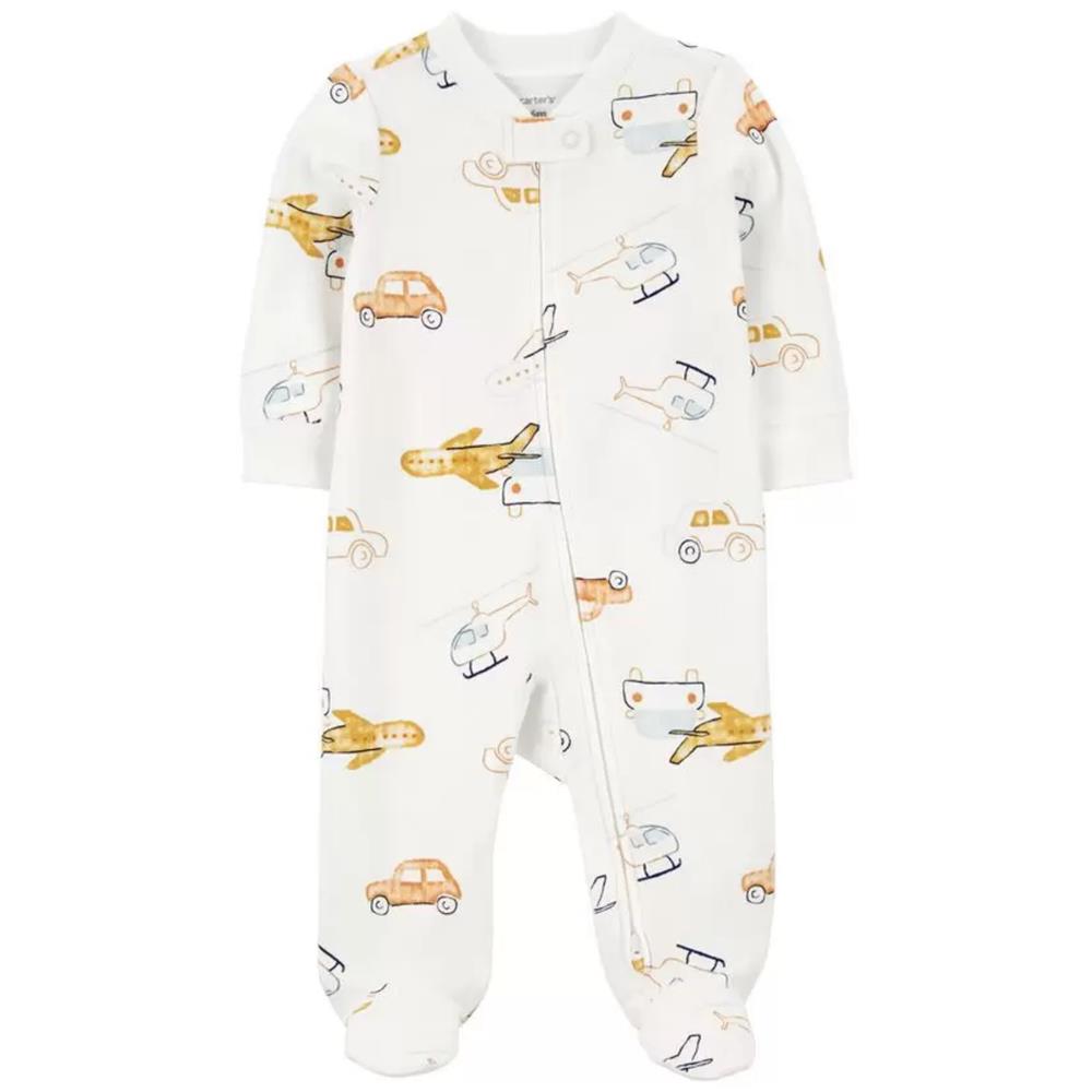 Carters Boys 0-9 Months Vehicles 2-Way Zip Cotton Sleep & Play