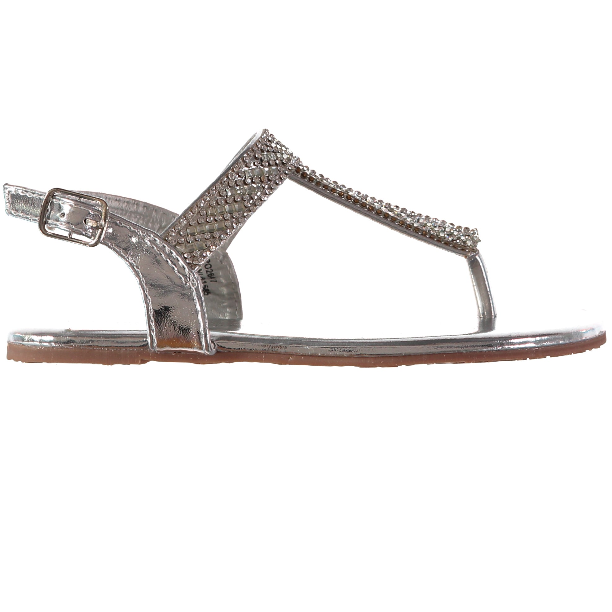 Nanette Lepore Girls Sizes 11-4 T-Strap Rhinestone Studded Sandal (Little Kid/Big Kid)