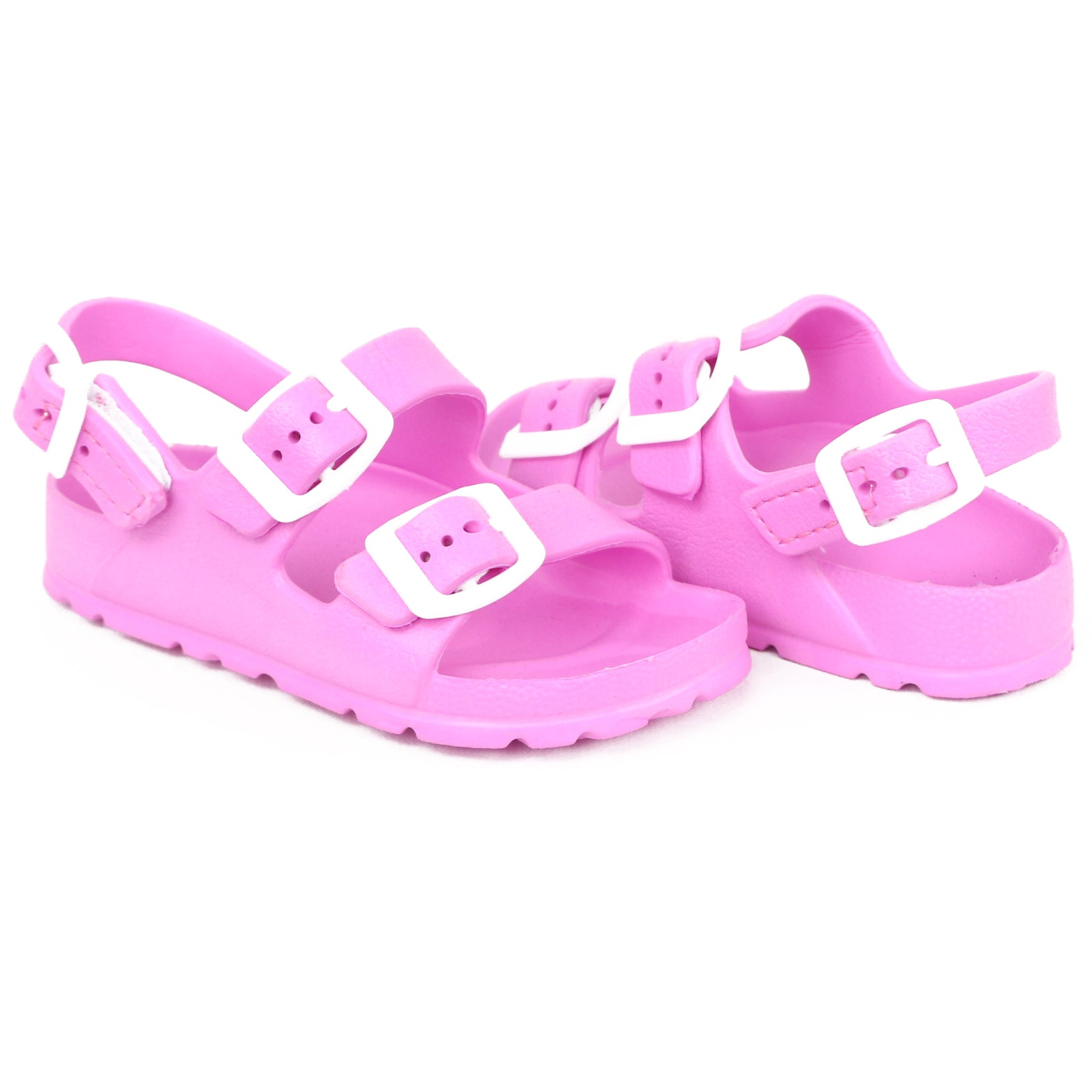 First Steps By Stepping Stones Baby and Infant Girl Sizes 4-6 Dark Pink Buckle Sandal