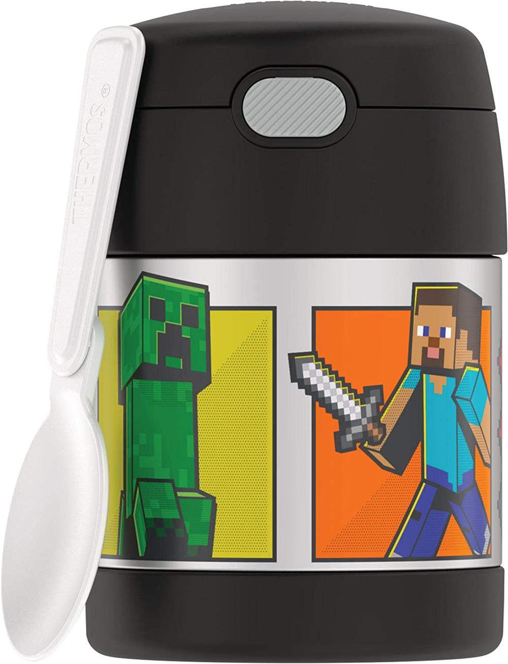 Thermos FUNTAINER 10 Ounce Food Jar with Folding Spoon, Minecraft