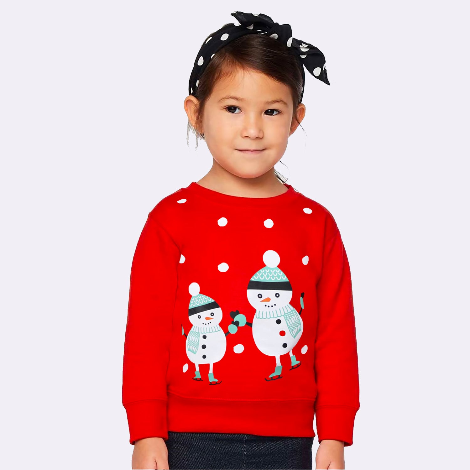 Cyndeelee Girls 2-16 Reindeer French Terry Sweater