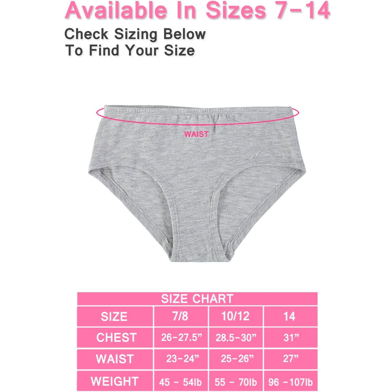 Cyndeelee Girls 7-16 Hipster Underwear, 6-Pack