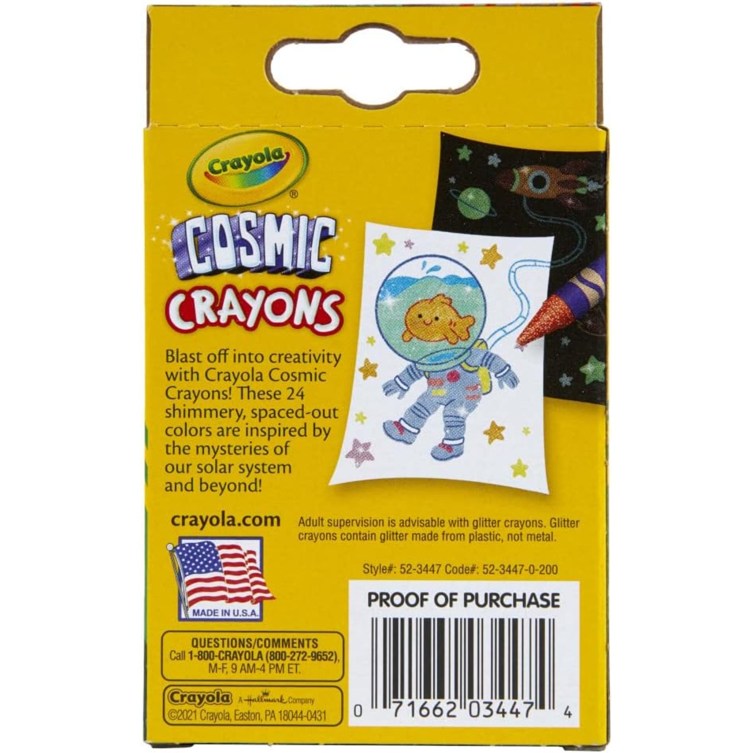 Crayola 24 ct Cosmic Crayons, Pearl & Glitter Colors