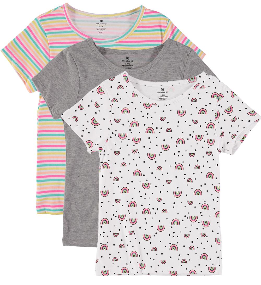 One Step Up Girls 7-16 3-Pack Short Sleeve Cotton Graphic T-Shirts