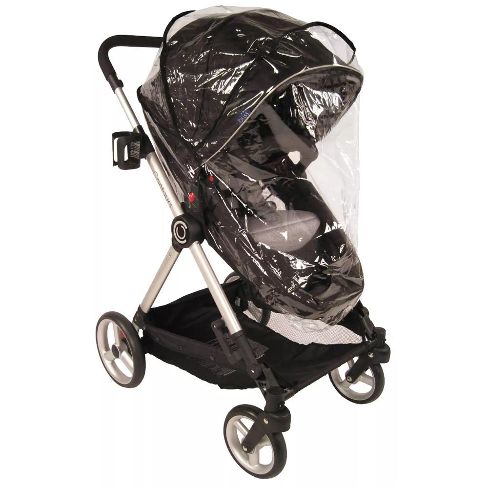 Contours Weather Shield Accessory for Contours Single & Double Strollers, Clear Black Trim