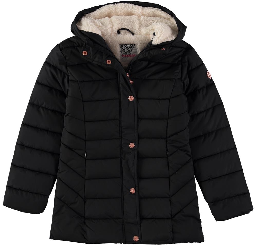 KensieGirl 7-16 Mid Length Quilted Puffer Jacket with Hood