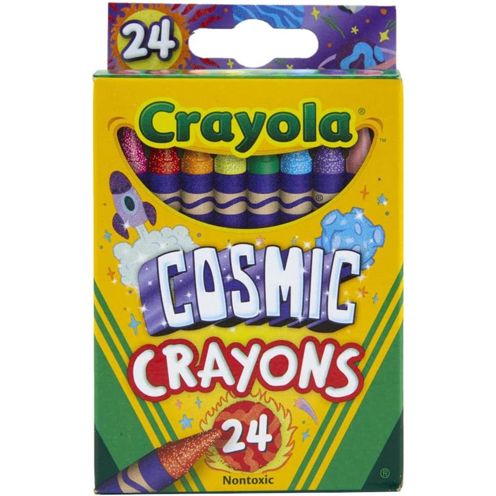 Crayola 24 ct Cosmic Crayons, Pearl & Glitter Colors