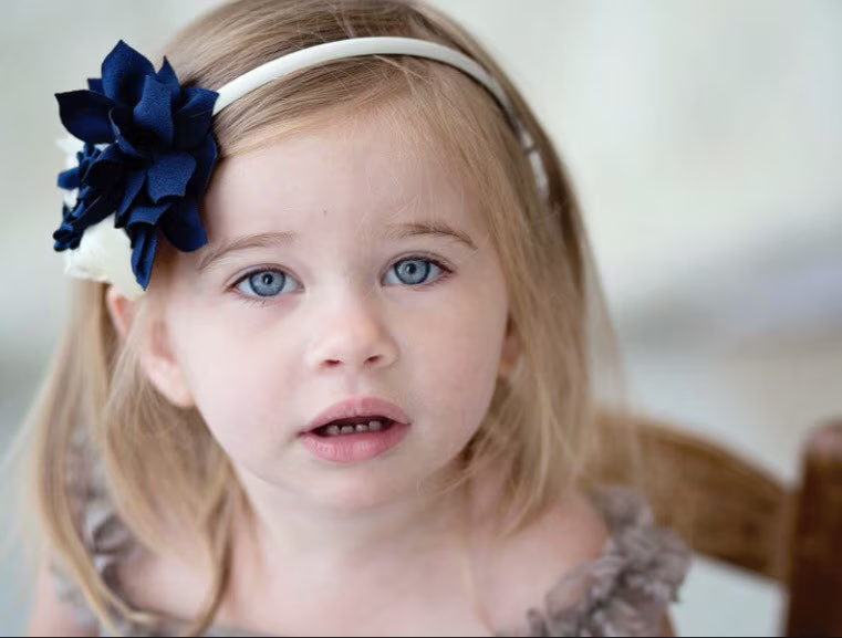 French Toast Bow Headband with Grosgrain Flower