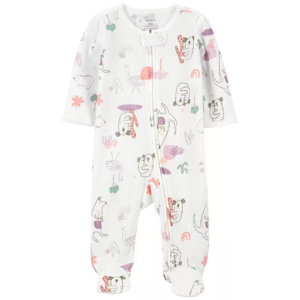 Carters Girls 0-9 Months Baby Animal 2-Way Zip Thermal Sleep & Play