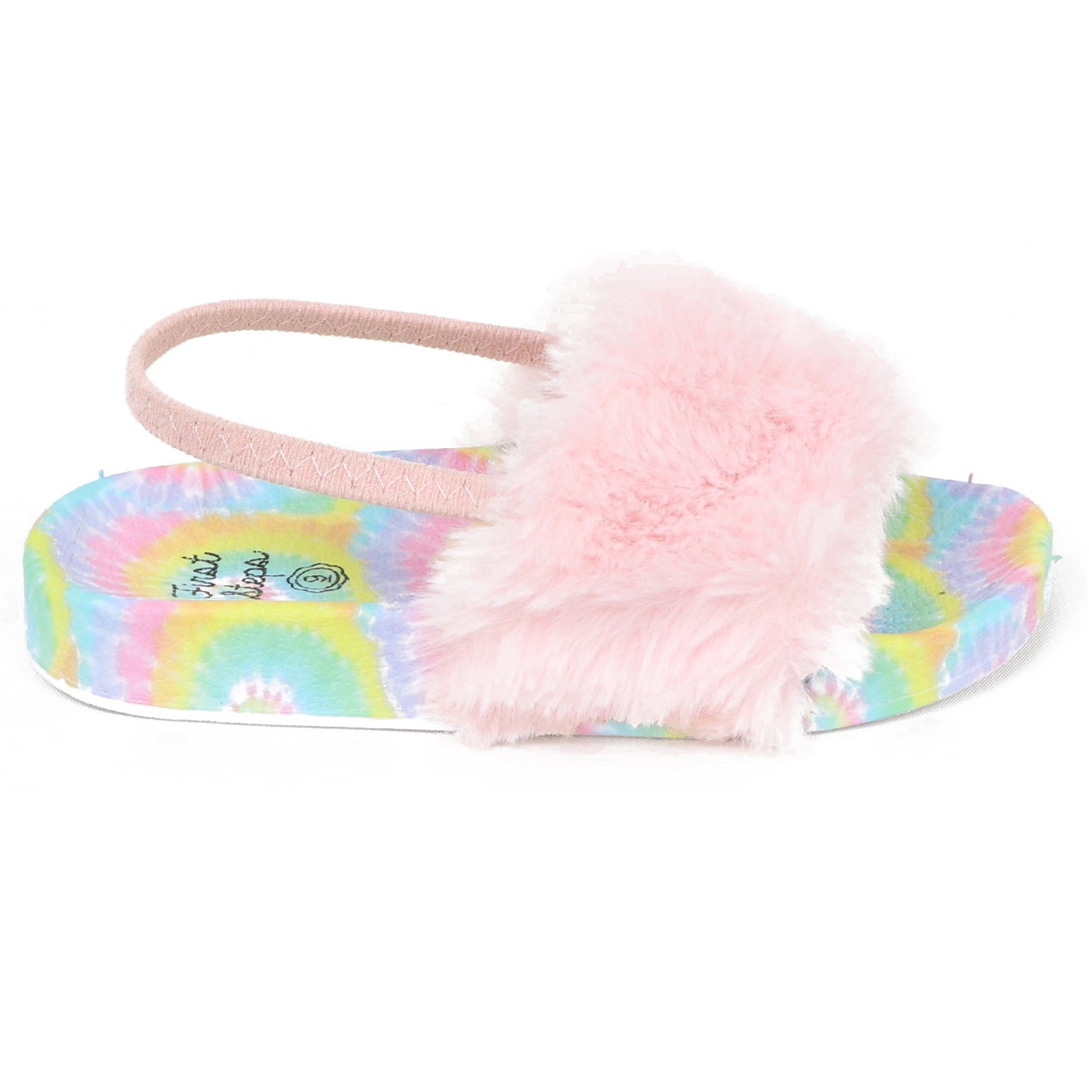 Stepping Stones Toddler Girls and Little Girls Shoe Size Fur Slide Sandal