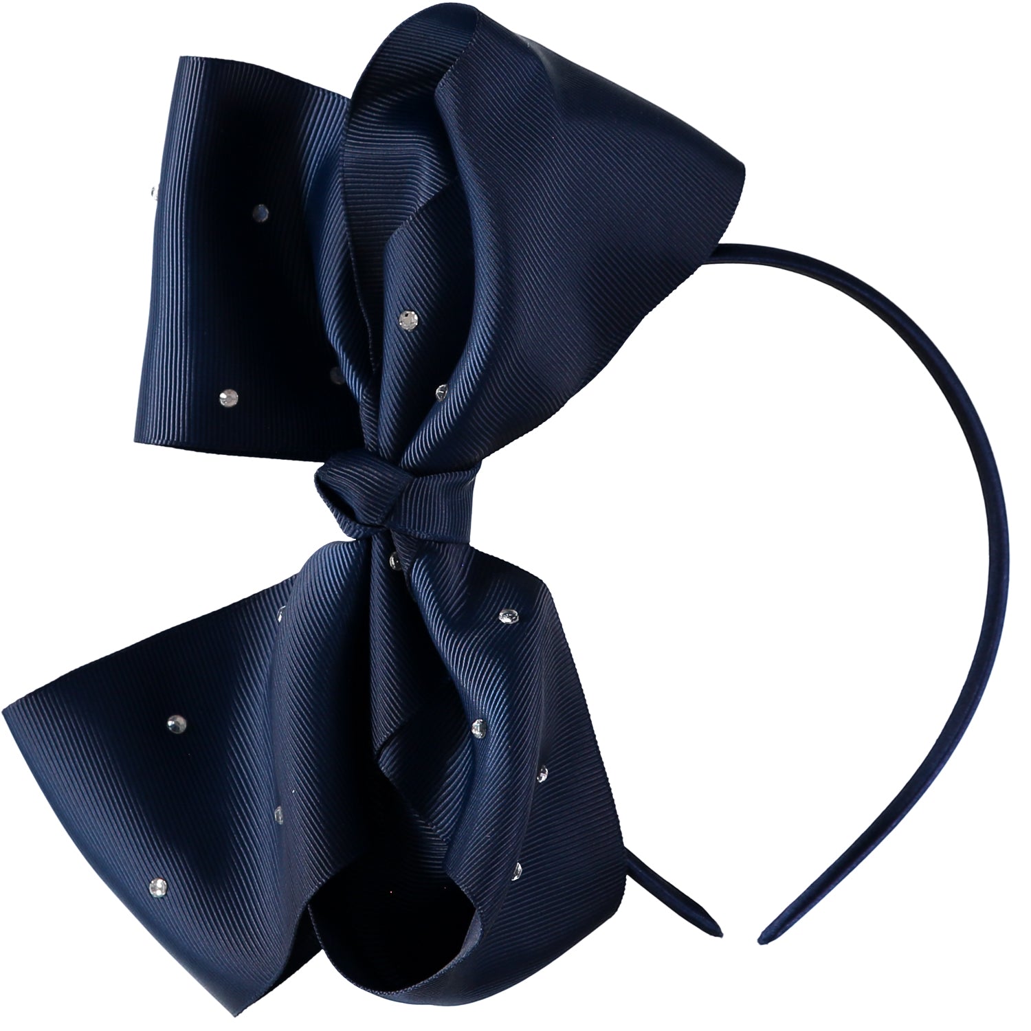 French Toast Jumbo Bow Headband with Rhinestones