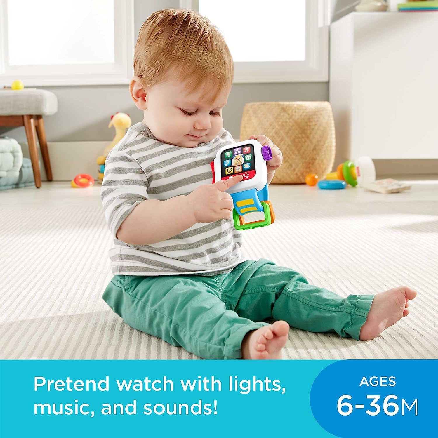 Fisher-Price Laugh & Learn Baby To Toddler Toy Time To Learn Smartwatch