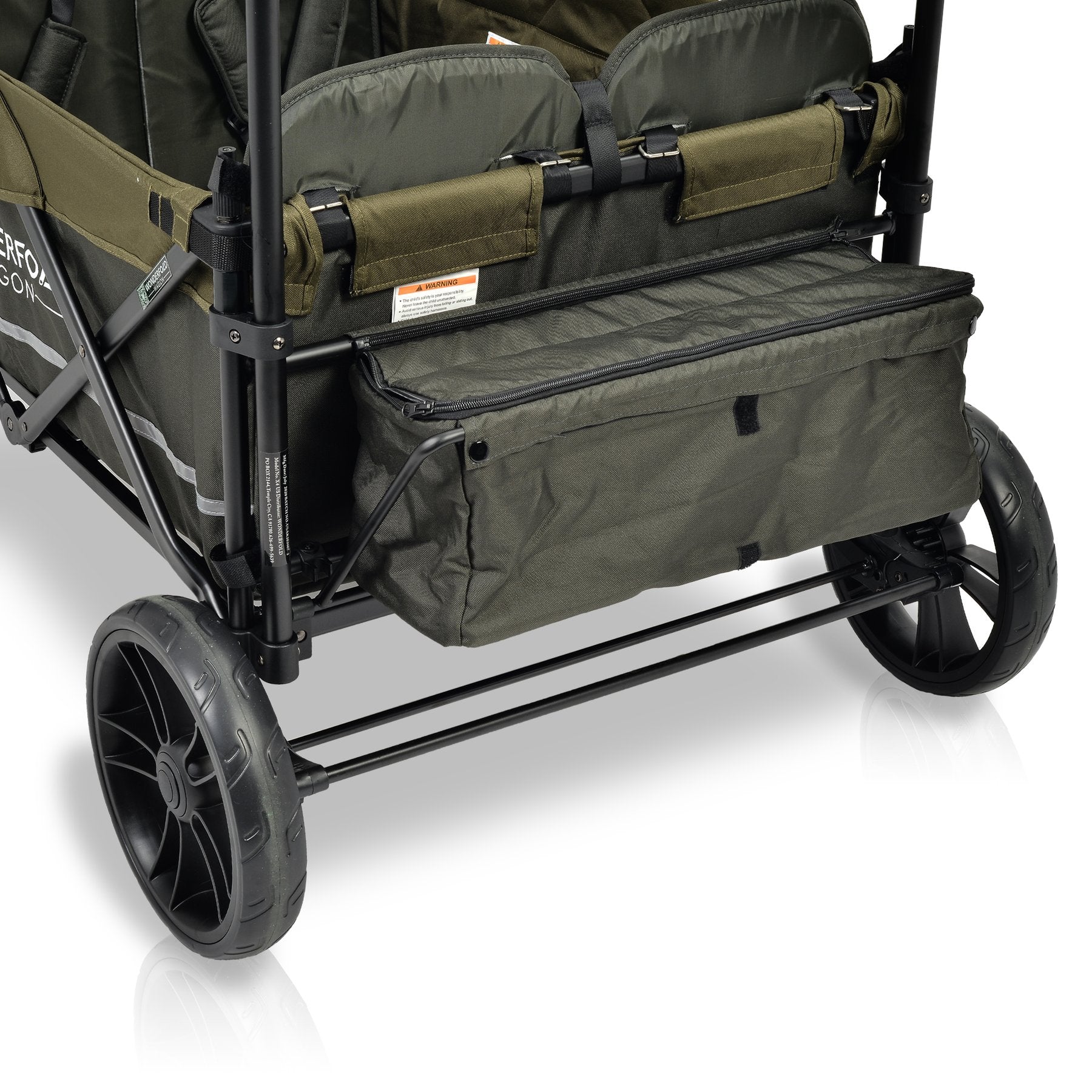 Wonderfold X4 Push + Pull Quad Stroller Wagon w Magnetic Harness