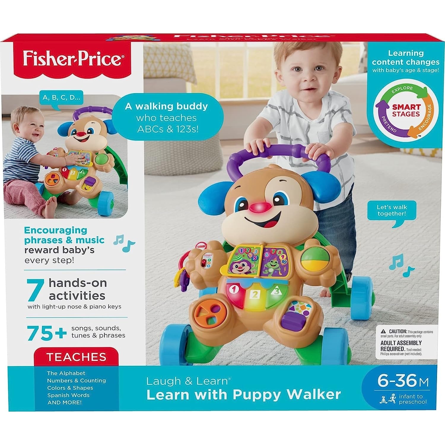 Fisher-Price Laugh & Learn Baby & Toddler Toy Smart Stages Learn With Puppy Walker