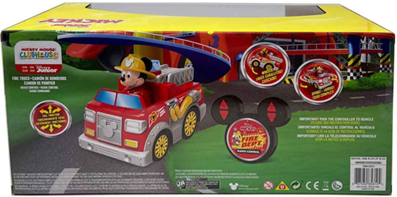 Disney Junior Mickey Mouse 9'' RC Remote Control Fire Truck 2.4 GHz, Toy Car