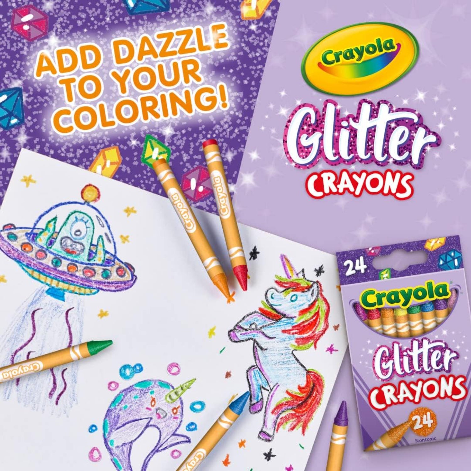 Crayola 24ct Glitter Crayons