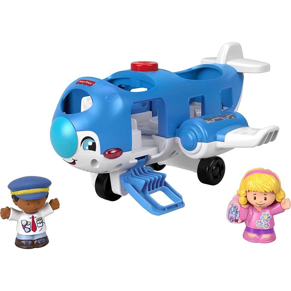 Fisher-Price Little People Airplane Toy with Lights Music and 2 Figures for Toddler Pretend Play