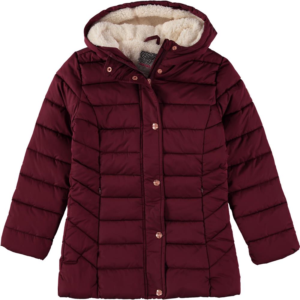 KensieGirl 7-16 Mid Length Quilted Puffer Jacket with Hood