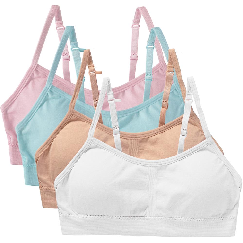 Cyndeelee Girls 7-16 Ava Padded Training Bra, 4-Pack