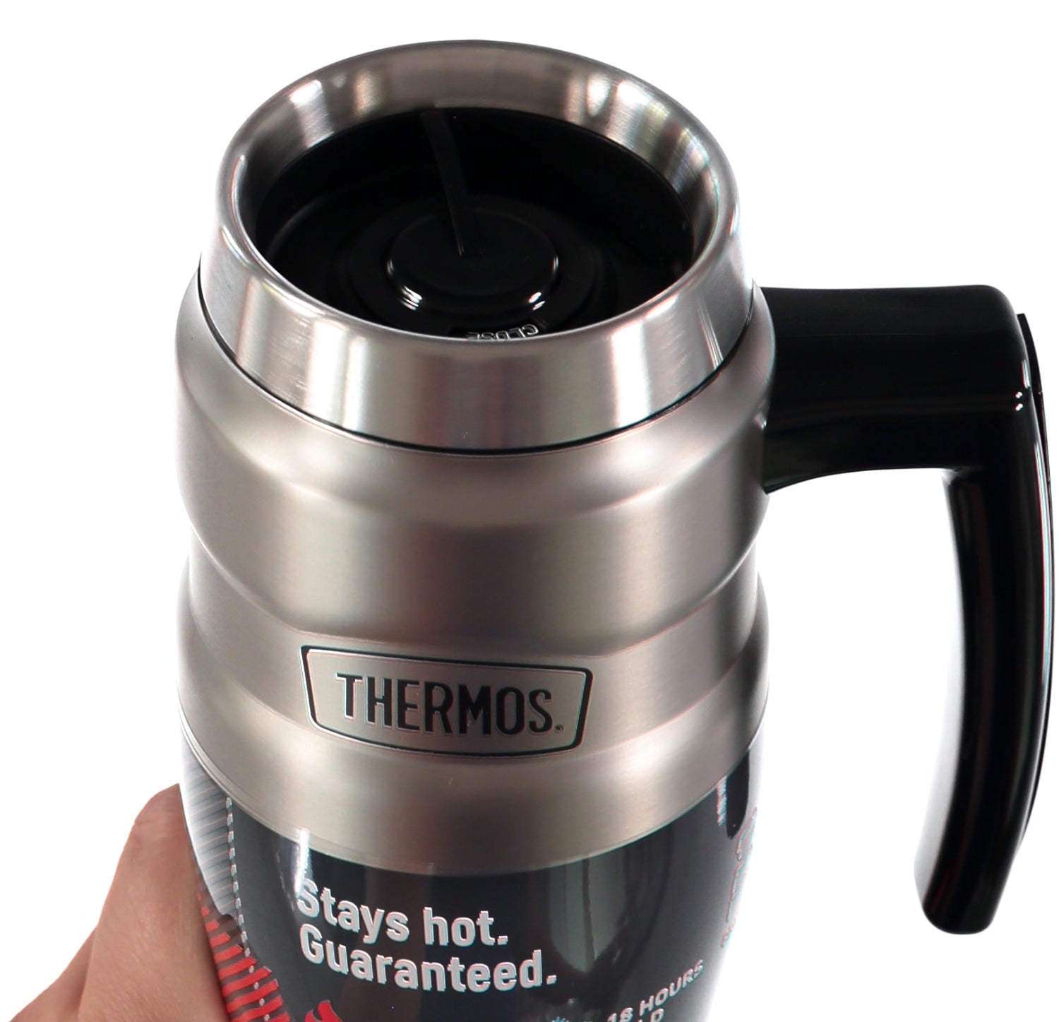 THERMOS Stainless King Vacuum-Insulated Travel Mug with Handle, 16 Ounce, Matte Steel