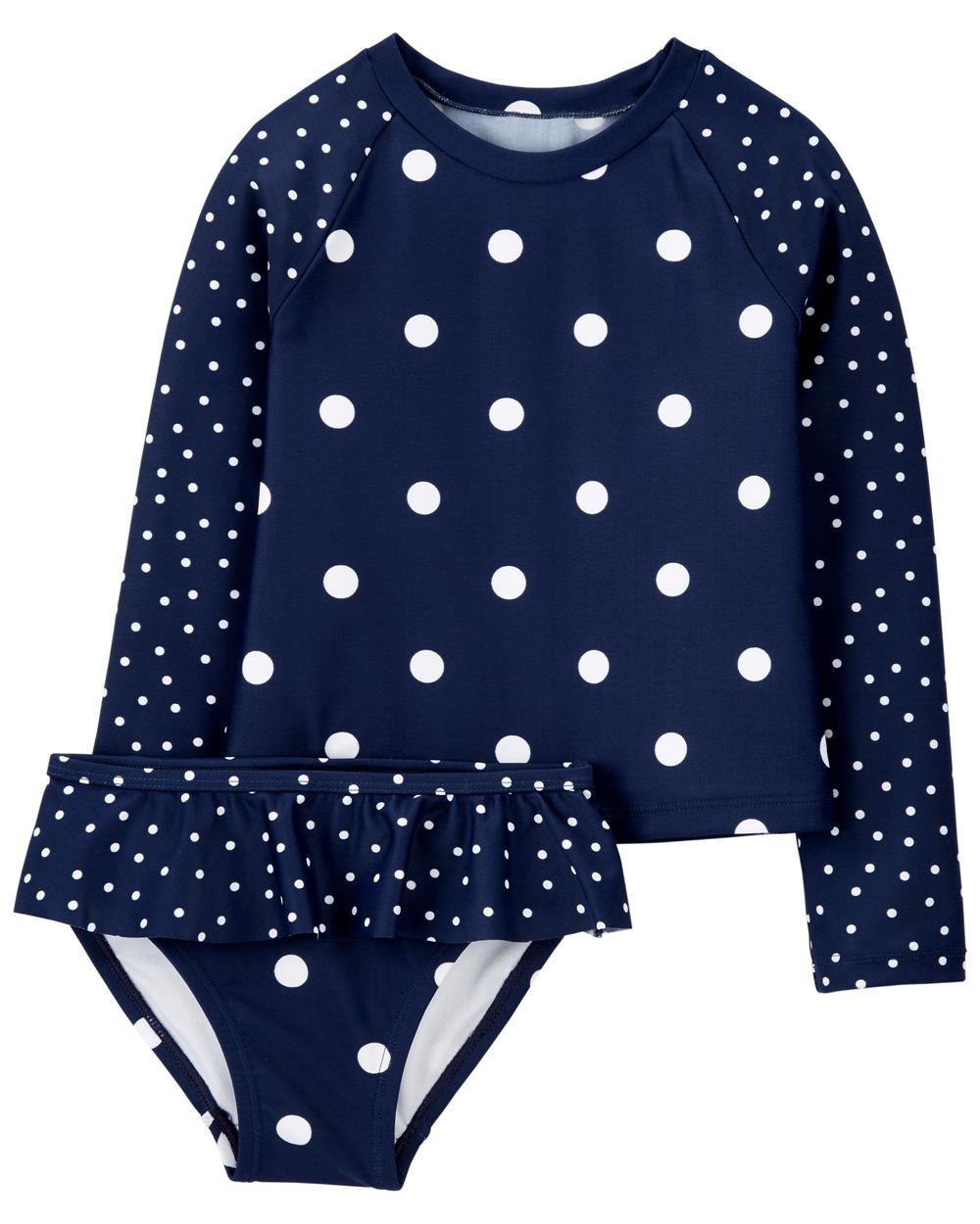 Osh Kosh Girls 2T-4T Dot Rashguard Set