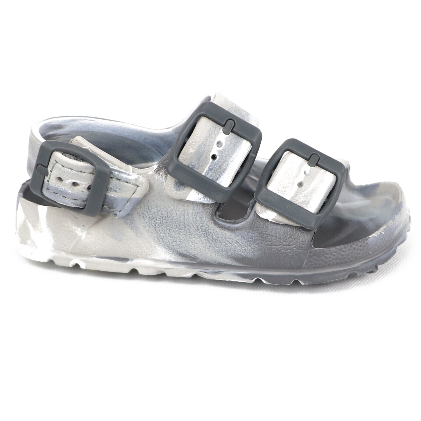 First Steps By Stepping Stones Baby and Infant Boy Sizes 7-10 Grey Camo Buckle Sandal