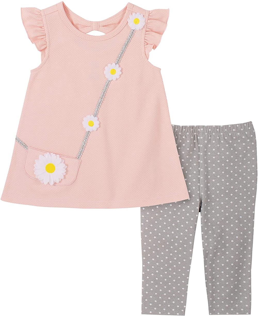 Kids Headquarters Girls 2T-4T Daisy Purse Legging Set