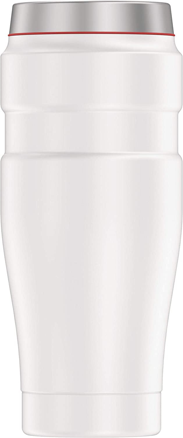 THERMOS Stainless King Vacuum-Insulated Travel Tumbler, 16 Ounce, White